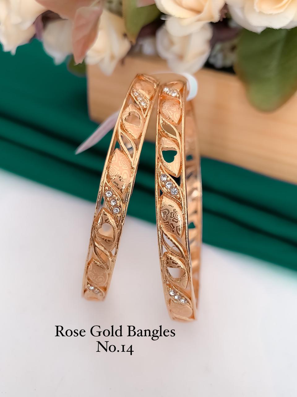 Rose Gold Fancy Designer Bangles 3 Wholesale Market In Surat
